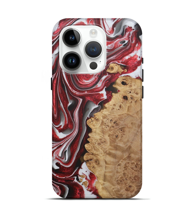 iPhone 15 Pro Wood+Resin Live Edge Phone Case - Brent (Red, 721172)