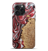 iPhone 16 Pro Max Wood+Resin Live Edge Phone Case - Brent (Red, 721172)