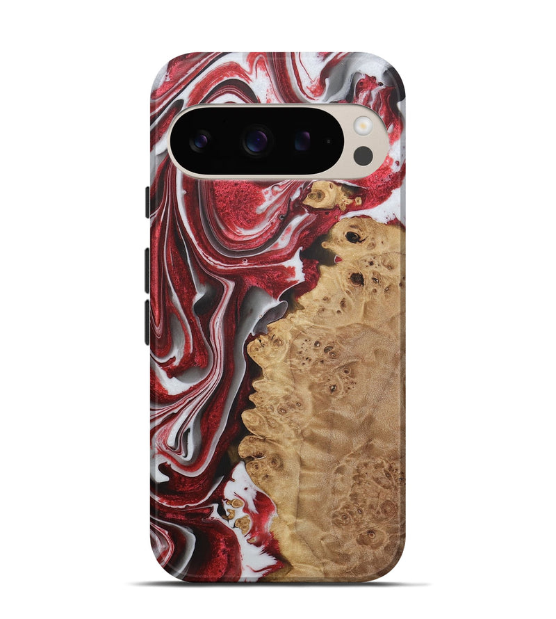 Pixel 9 Pro Wood+Resin Live Edge Phone Case - Brent (Red, 721172)