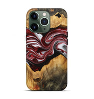 iPhone 13 Pro Wood+Resin Live Edge Phone Case - Iesha (Red, 721173)