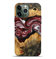 iPhone 13 Pro Max Wood+Resin Live Edge Phone Case - Iesha (Red, 721173)