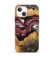 iPhone 14 Wood+Resin Live Edge Phone Case - Iesha (Red, 721173)