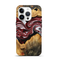 iPhone 15 Pro Wood+Resin Live Edge Phone Case - Iesha (Red, 721173)