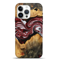 iPhone 15 Pro Max Wood+Resin Live Edge Phone Case - Iesha (Red, 721173)