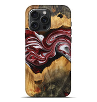 iPhone 16 Pro Max Wood+Resin Live Edge Phone Case - Iesha (Red, 721173)