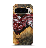 Pixel 9 Wood+Resin Live Edge Phone Case - Iesha (Red, 721173)