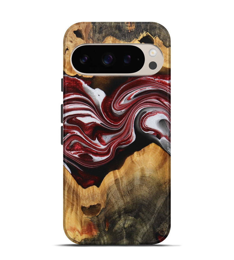 Pixel 9 Pro Wood+Resin Live Edge Phone Case - Iesha (Red, 721173)