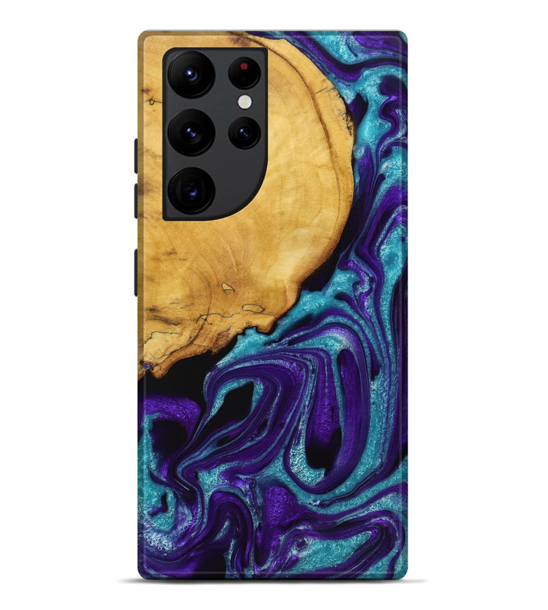 Galaxy S22 Ultra Wood+Resin Live Edge Phone Case - Bryan (Purple, 721174)