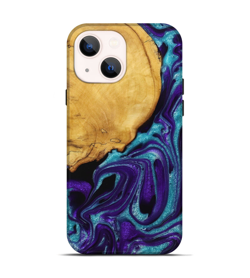 iPhone 14 Wood+Resin Live Edge Phone Case - Bryan (Purple, 721174)