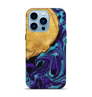 iPhone 14 Pro Wood+Resin Live Edge Phone Case - Bryan (Purple, 721174)