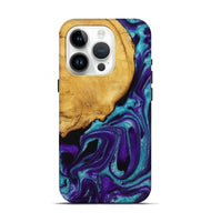 iPhone 15 Pro Wood+Resin Live Edge Phone Case - Bryan (Purple, 721174)