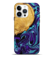 iPhone 15 Pro Max Wood+Resin Live Edge Phone Case - Bryan (Purple, 721174)