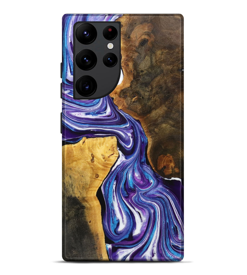 Galaxy S22 Ultra Wood+Resin Live Edge Phone Case - Kyrie (Purple, 721177)