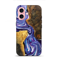 iPhone 16 Wood+Resin Live Edge Phone Case - Kyrie (Purple, 721177)