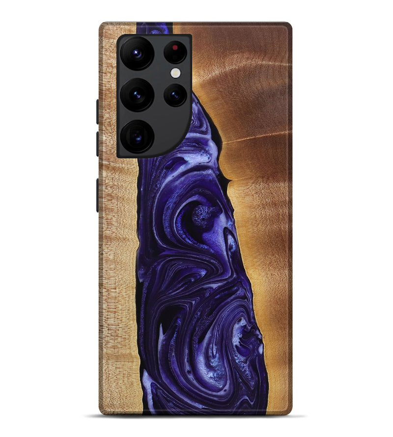 Galaxy S22 Ultra Wood+Resin Live Edge Phone Case - Dominique (Purple, 721178)