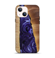 iPhone 14 Wood+Resin Live Edge Phone Case - Dominique (Purple, 721178)