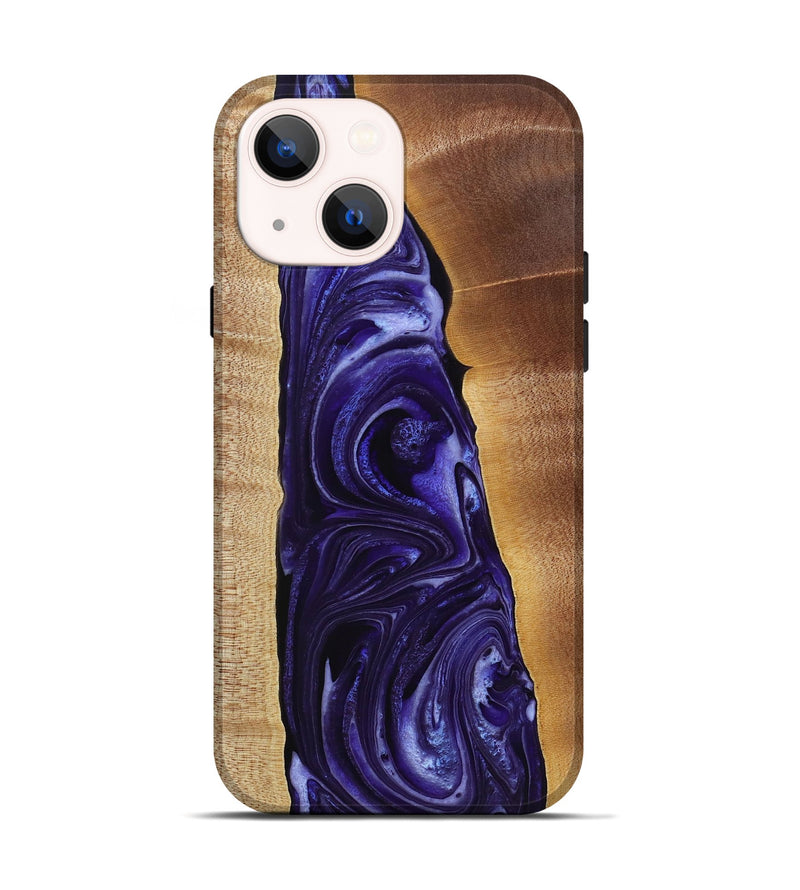 iPhone 14 Wood+Resin Live Edge Phone Case - Dominique (Purple, 721178)