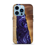 iPhone 14 Pro Wood+Resin Live Edge Phone Case - Dominique (Purple, 721178)