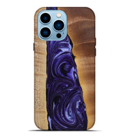 iPhone 14 Pro Max Wood+Resin Live Edge Phone Case - Dominique (Purple, 721178)