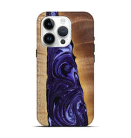 iPhone 15 Pro Wood+Resin Live Edge Phone Case - Dominique (Purple, 721178)