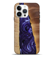 iPhone 15 Pro Max Wood+Resin Live Edge Phone Case - Dominique (Purple, 721178)