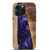 iPhone 16 Pro Max Wood+Resin Live Edge Phone Case - Dominique (Purple, 721178)