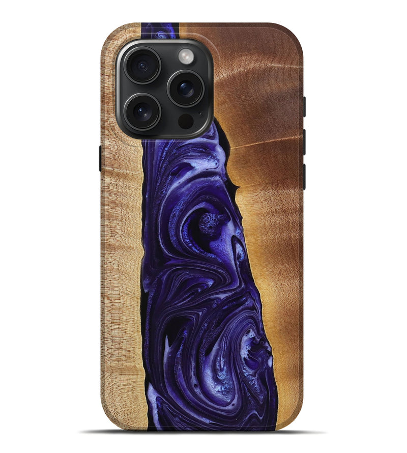 iPhone 16 Pro Max Wood+Resin Live Edge Phone Case - Dominique (Purple, 721178)