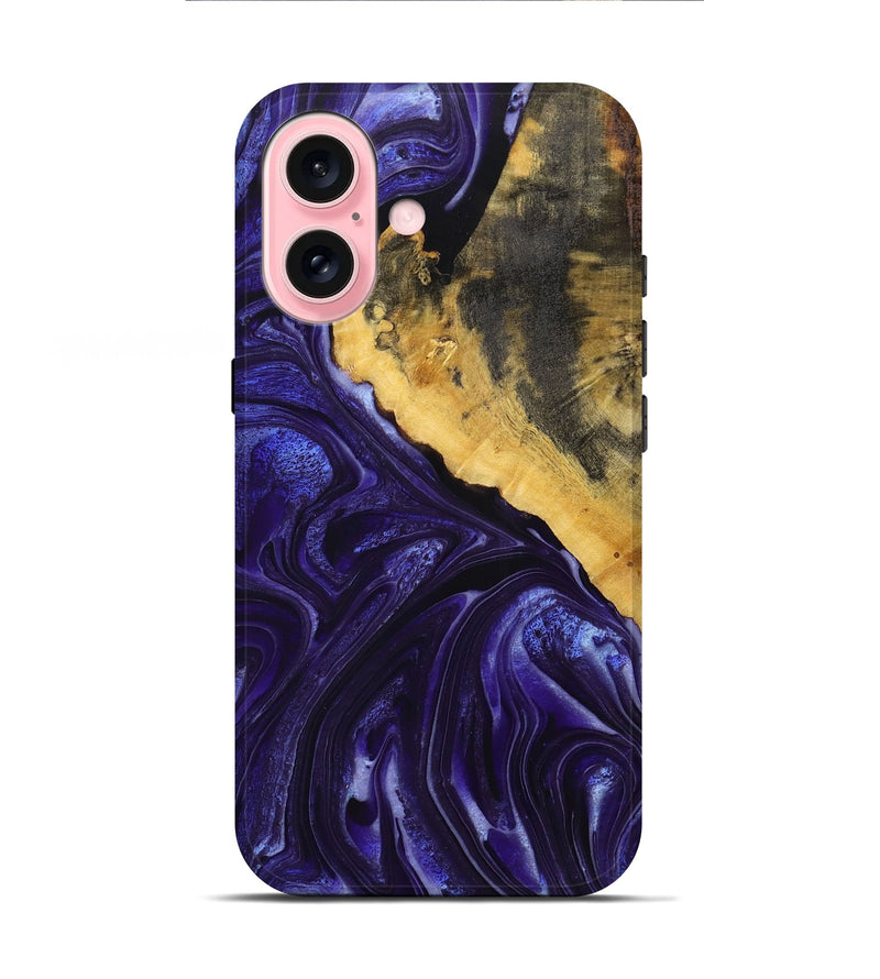 iPhone 16 Wood+Resin Live Edge Phone Case - Atlas (Purple, 721180)