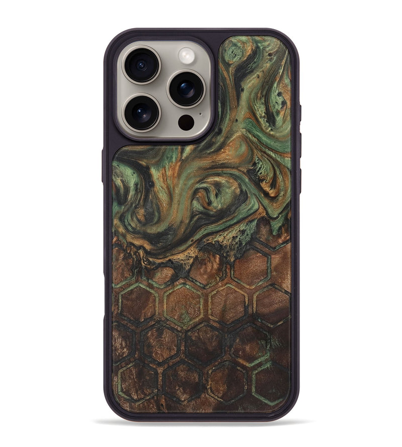 iPhone 16 Pro Max Wood+Resin Phone Case - Marcella (Pattern, 721205)