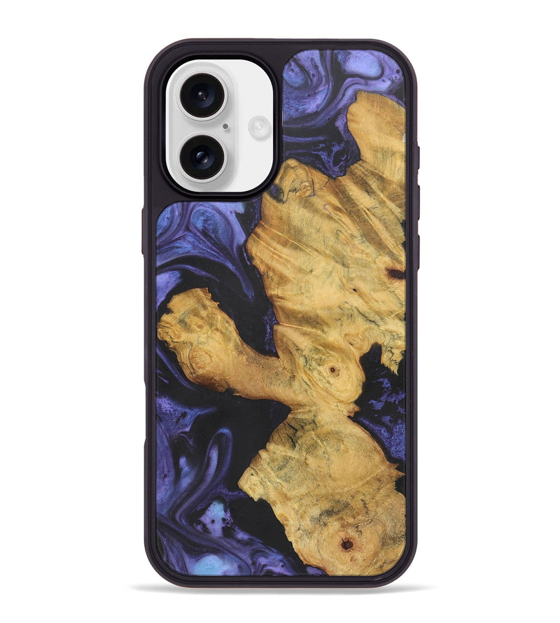 iPhone 16 Plus Wood+Resin Phone Case - Alaina (Purple, 721227)