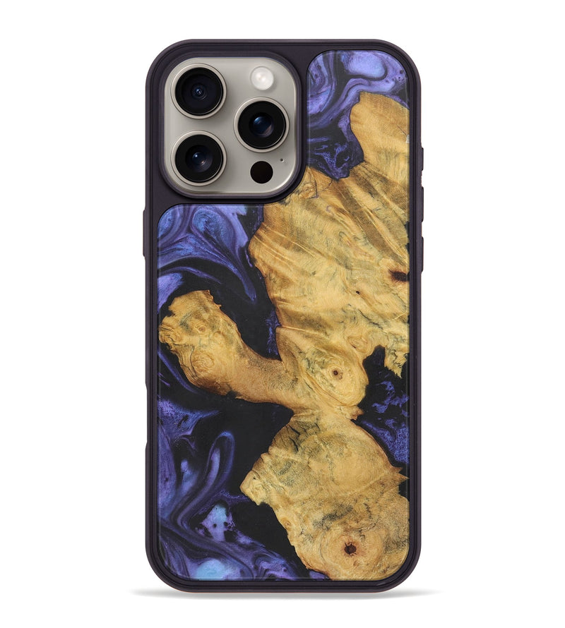 iPhone 16 Pro Max Wood+Resin Phone Case - Alaina (Purple, 721227)