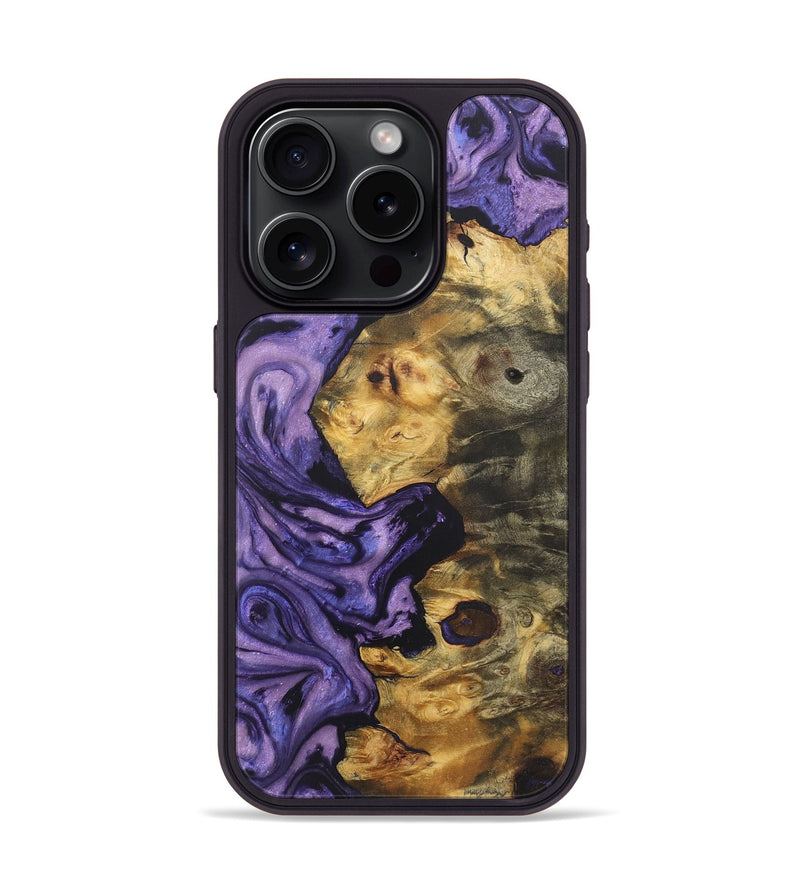 iPhone 15 Pro Wood+Resin Phone Case - Karl (Purple, 721234)