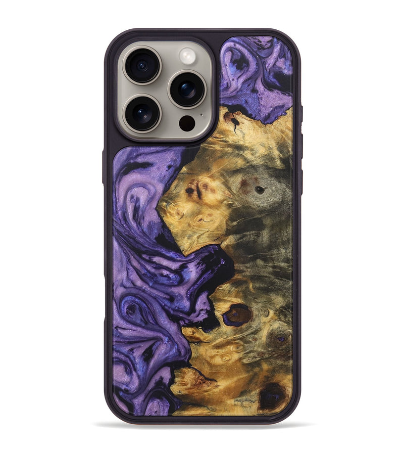 iPhone 16 Pro Max Wood+Resin Phone Case - Karl (Purple, 721234)