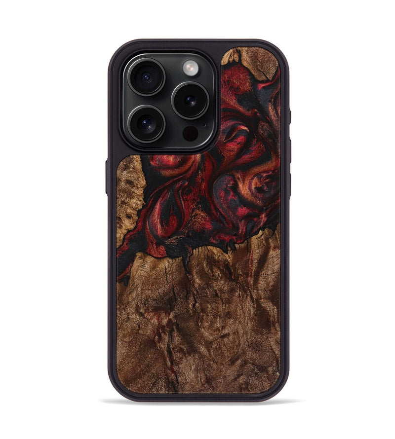 iPhone 15 Pro Wood+Resin Phone Case - Nathan (Red, 721287)