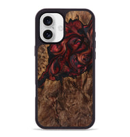 iPhone 16 Plus Wood+Resin Phone Case - Nathan (Red, 721287)