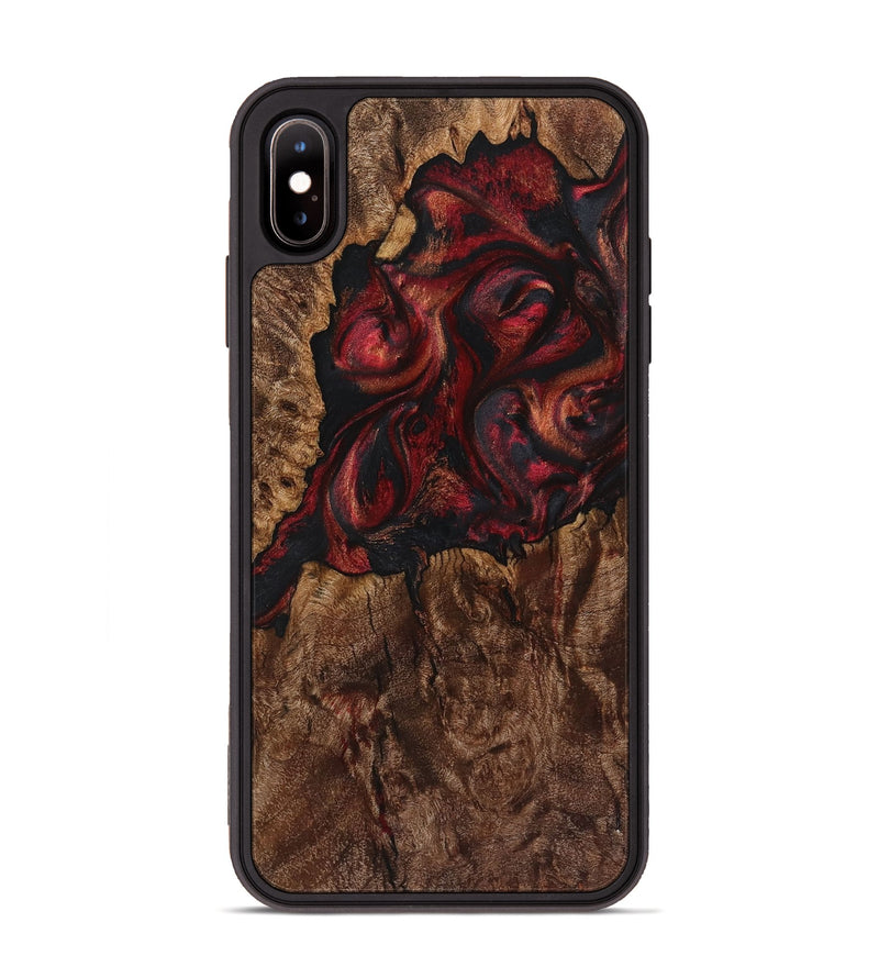 iPhone Xs Max Wood+Resin Phone Case - Nathan (Red, 721287)