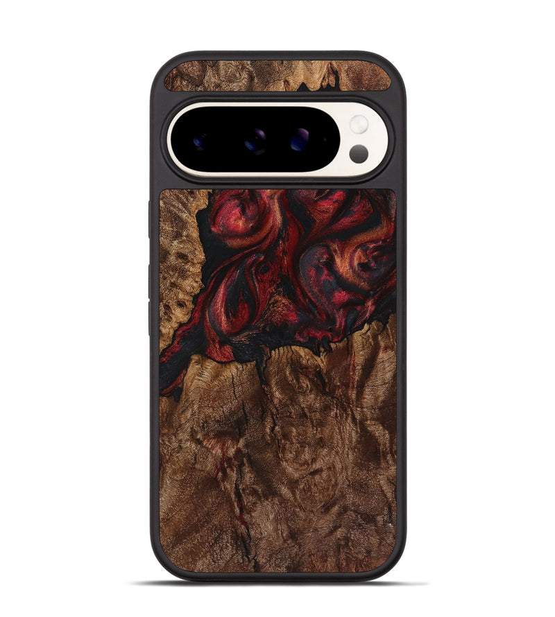 Pixel 9 Wood+Resin Phone Case - Nathan (Red, 721287)