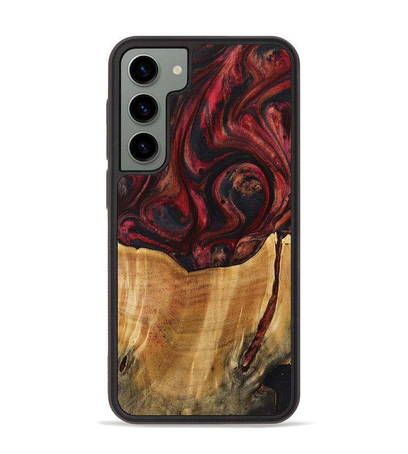 Galaxy S23 Plus Wood+Resin Phone Case - Jeanette (Red, 721288)