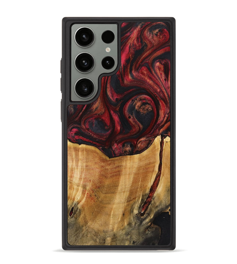 Galaxy S23 Ultra Wood+Resin Phone Case - Jeanette (Red, 721288)