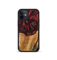 iPhone 12 mini Wood+Resin Phone Case - Jeanette (Red, 721288)