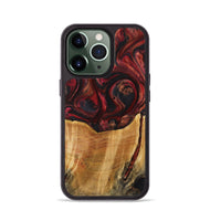 iPhone 13 Pro Wood+Resin Phone Case - Jeanette (Red, 721288)