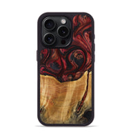 iPhone 15 Pro Wood+Resin Phone Case - Jeanette (Red, 721288)