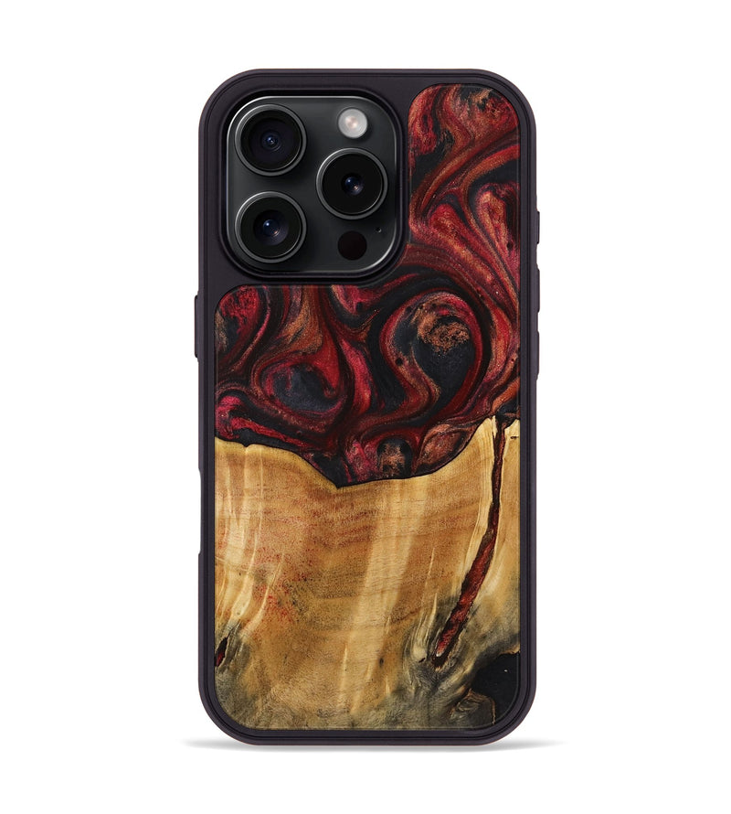 iPhone 16 Pro Wood+Resin Phone Case - Jeanette (Red, 721288)