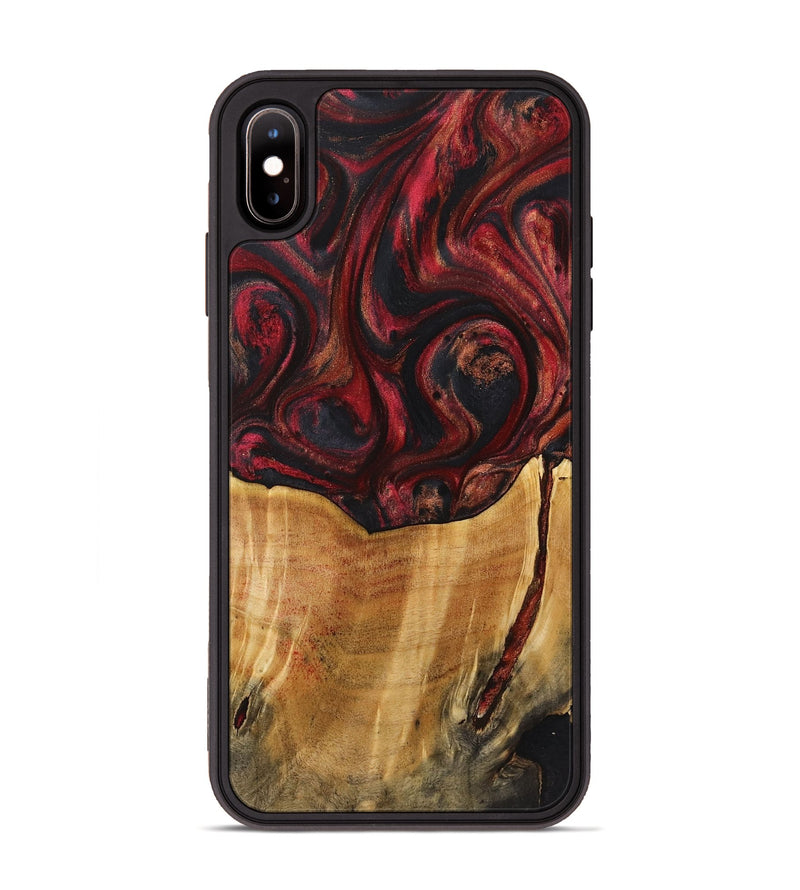 iPhone Xs Max Wood+Resin Phone Case - Jeanette (Red, 721288)