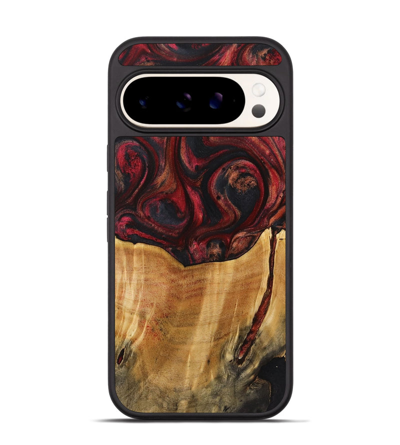 Pixel 9 Wood+Resin Phone Case - Jeanette (Red, 721288)