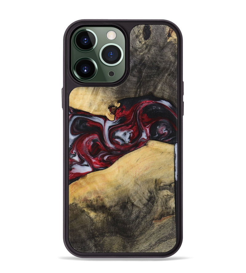 iPhone 13 Pro Max Wood+Resin Phone Case - Armani (Red, 721304)