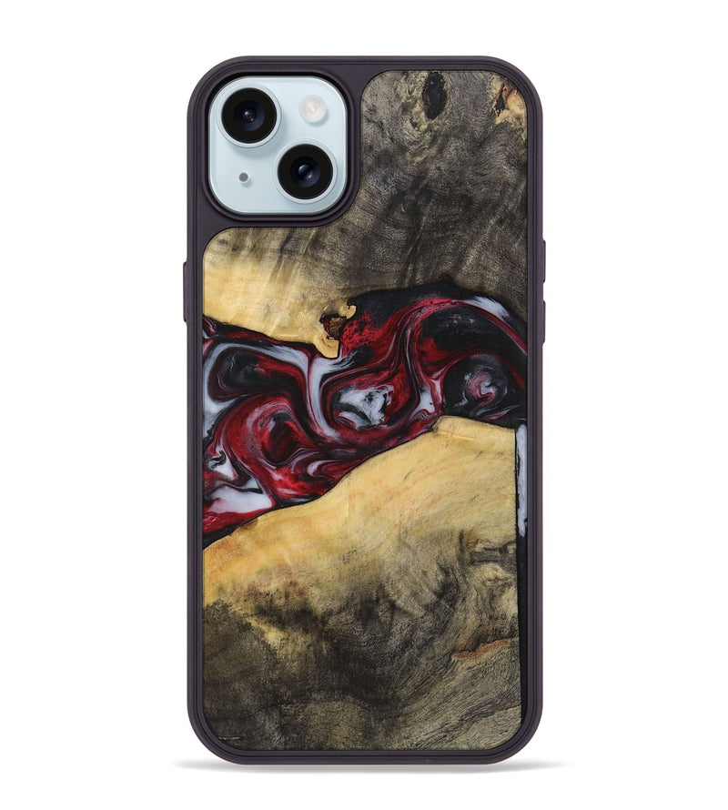 iPhone 15 Plus Wood+Resin Phone Case - Armani (Red, 721304)