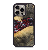 iPhone 15 Pro Max Wood+Resin Phone Case - Armani (Red, 721304)