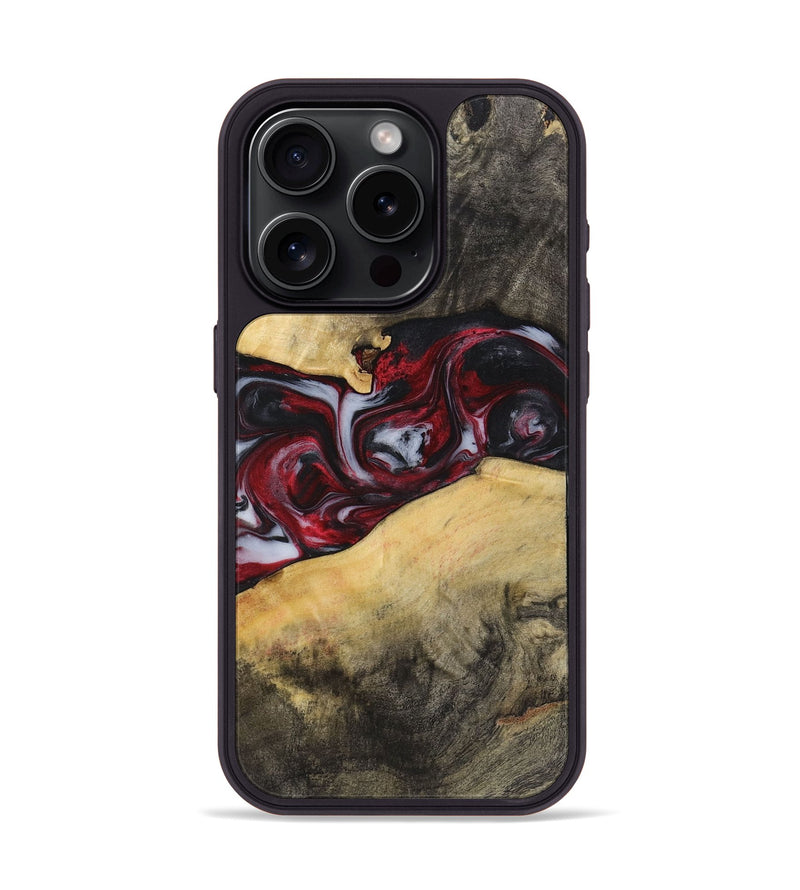 iPhone 15 Pro Wood+Resin Phone Case - Armani (Red, 721304)