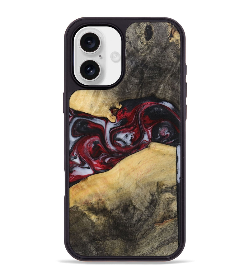 iPhone 16 Plus Wood+Resin Phone Case - Armani (Red, 721304)